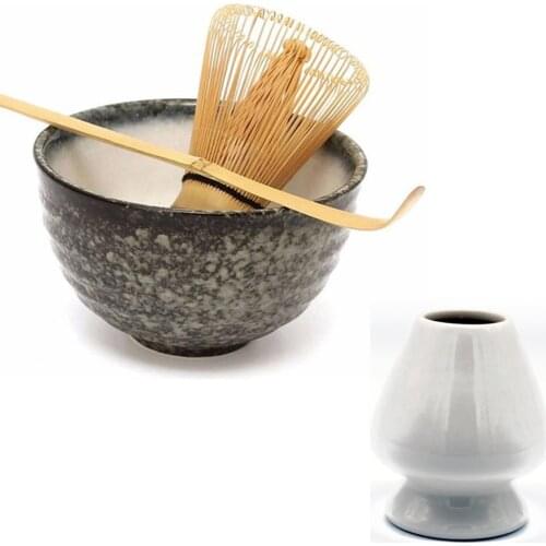 Elegant Traditional Matcha Giftset Natural Bamboo Matcha Whisk Scoop Ceremic Matcha bowl whisk holder Japanese Matcha tea Sets