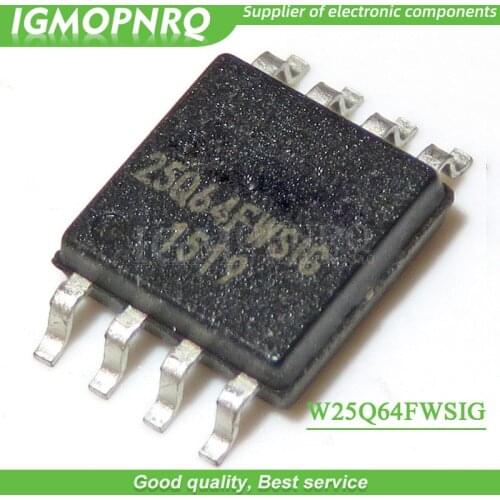 5PCS W25Q64FWSIG 25Q64FWSIG W25Q64FWSSIG SOP8 Low Voltage 8M Flash Memory Chip New Original Free Shipping