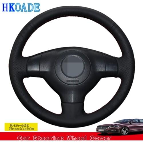 DIY Hand-stitched Black Soft Genuine Leather Car Steering Wheel Cover For Suzuki SX4 2006-2013 Alto 2009-2015 Splash 2007