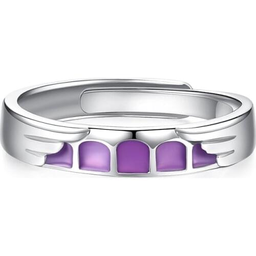 Fashion Lover Ring Pure 100% 925 Sterling Silver Epoxy Ring For Women Men Couple Ring Wedding Anniversary Jewelry Gift