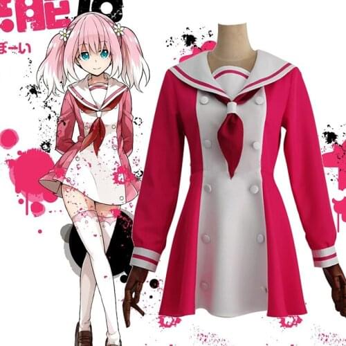 Anime Comic munou no nana Cosplay Costume Hiiragi Nana Cosplay Costume School Uniforms Clothes Suits Wears Outfits Pink Dresses