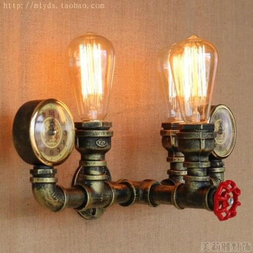 Creative Water Pipe Vintage Wall Lamp Light LED Edison Retro Loft Style Industrial Wall Sconce Fixtures Arandela Lampara Pared