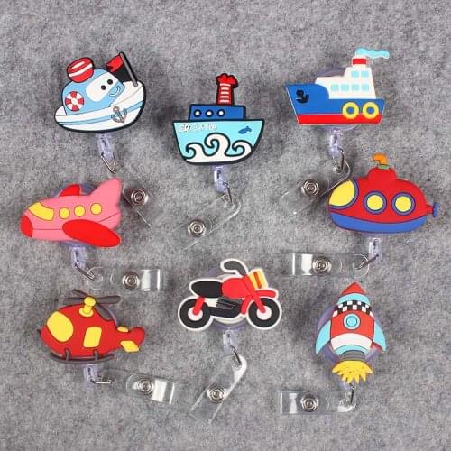 Creative Airplane Autocar Clown Retractable Badge Card Holder Reel Nurse Exhibition Enfermera Name Motorcycle BigShip Card Chest