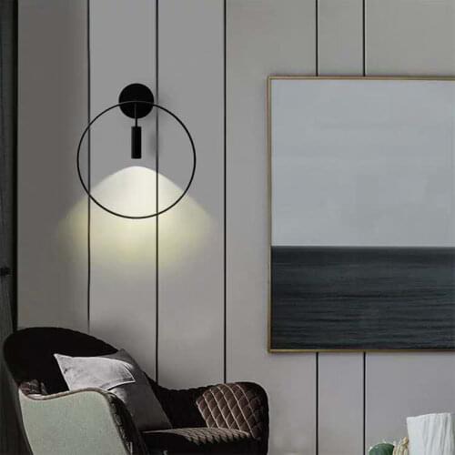 Circular Minimalist Led Wall Lamp Living room Bathroom Bedroom Bedside Wall Lights Sconce Surface Mount Indoor Deco Lamp