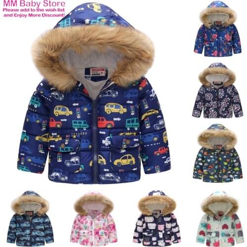 2021 Autumn Winter Girls Jackets Printing Coat Plush Girls Clothes Children Jackets For Girls Boys Costume For Kids Outerwear
