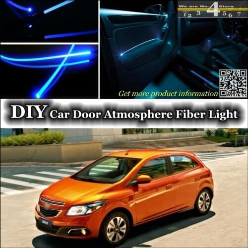 Interior Ambient Light Tuning Atmosphere Fiber Optic Band Lights For Chevrolet Onix Door Panel illumination (Not EL light) Refit
