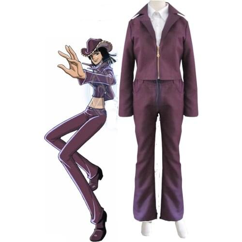 One Piece Nico Robin Cosplay Costume All Sizes Custom Made purple coat+top+pant