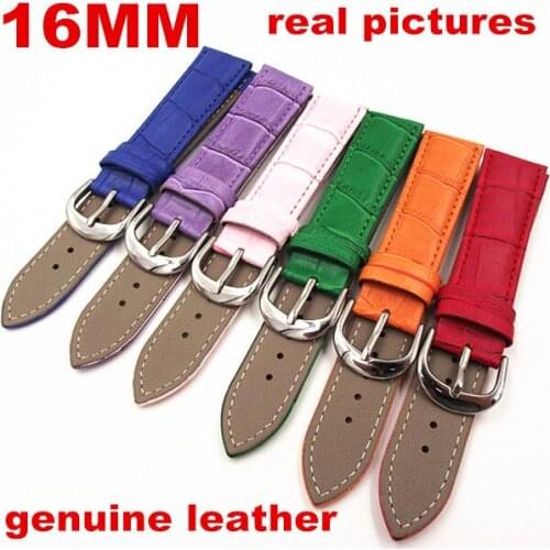 Wholesale 10PCS/lot 16MM High quality genuine leather watch band watch strap wrist watch part 6 colors available -WBGL003