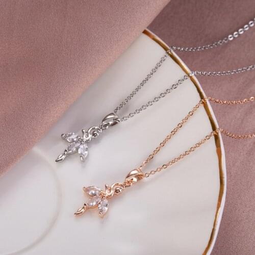 Classic Mini Ballet Dancer Zircon Pendant Necklace Stainless Steel Chain For Women Girls Geometric Copper Charms Choker Jewelry