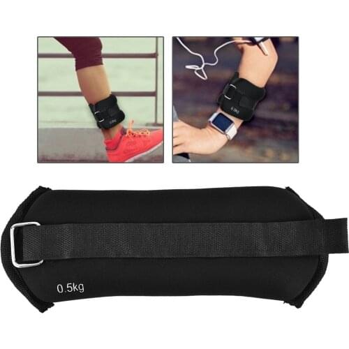 2 * 0.5kg Adjustable Running Exercise Ankle Wrist Iron Sand Bag Ankle Band Exercise Boxing Training Weight Loading Ankle
