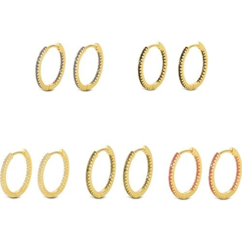 Aide 2021 Trend Pendientes Plata 925 Silver Zircon Hoops Earrings Piercing Huggie Earrings Woman Jewelry Bijoux Femme Серьги CZ