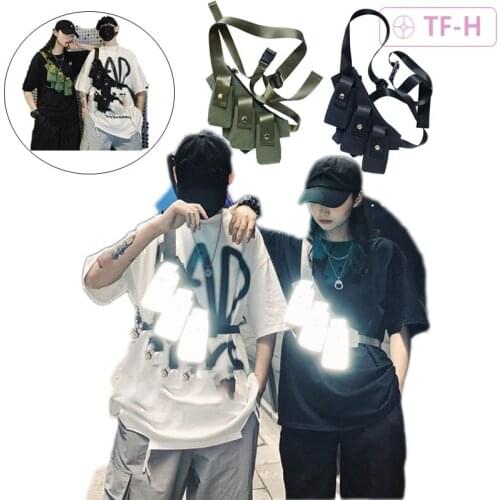 Reflective Glow Tooling No-function Chest Bag Male Port Trend Cool Reflective Diagonal Bullet Bag Tactical Outdoor Role Playing