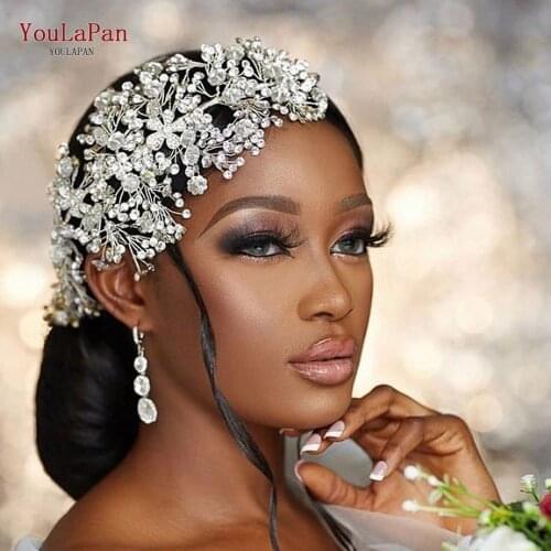 TOPQUEEN HP240 Wholesale Wedding Headband Bridal Crown Jewelry Silver Rhinestone Bridal Hair Accessories Bridal Hair Vines
