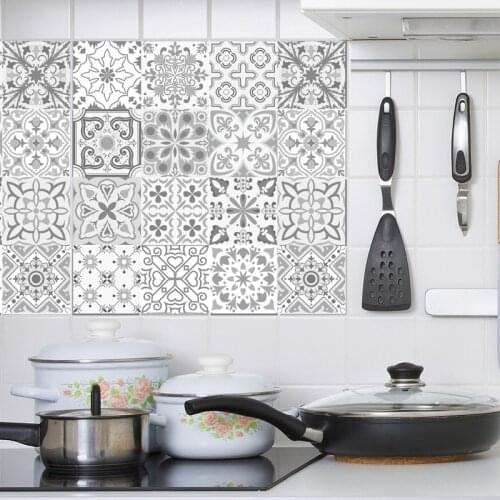Moroccan style Wall Tile Stickers for Kitchen, Bathroom Kitchen or Backsplash , Waterproof and removable PVC Wallpapers