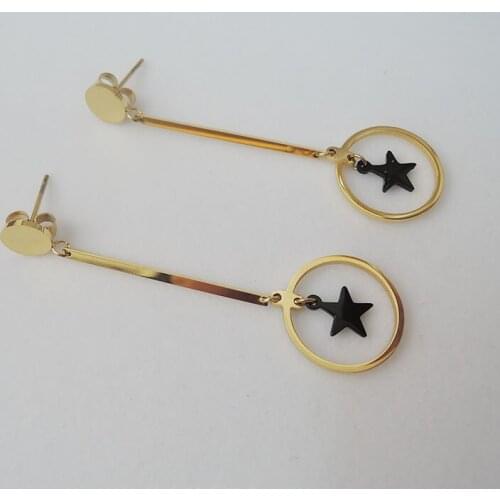 High quality top fashion 100% stainless steel earring with nice stone--anti-allerge earring