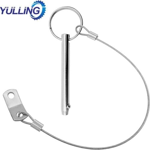 YULLING 8*76mm Boat Top Quick Release Ball Pin with Lanyard Marine Hardware Deck Hinge Replacement Accessories