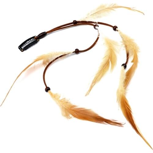 Indian Women Gypsy Boho Feathers Tassel Hair Band Hippie Headband Clip Pin