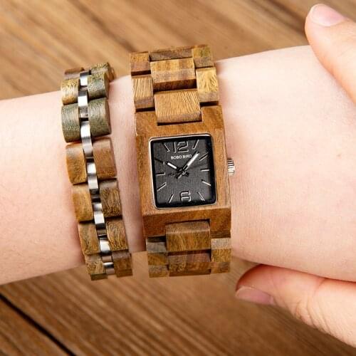 2019 New BOBO BIRD Wood Women Watch Bracelet Natural Wooden Handmade Female zegarek damski Quartz Wristwatches Gifts