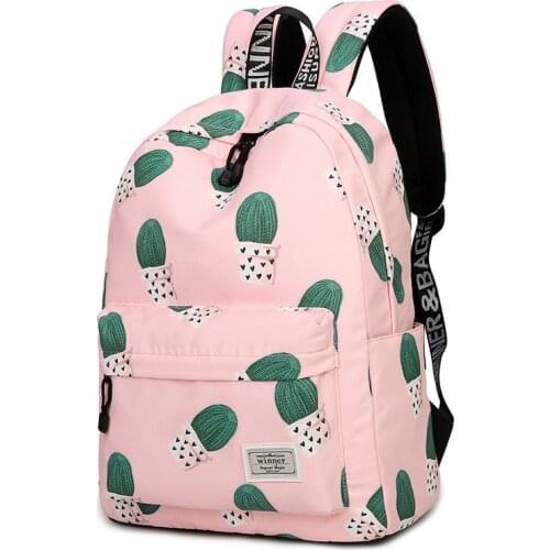 Cactus Printing Backpack Women USB Charging bag Travel Backpacks Bag for Teenage Girls Rucksack bag Female Schoolbag Mochila