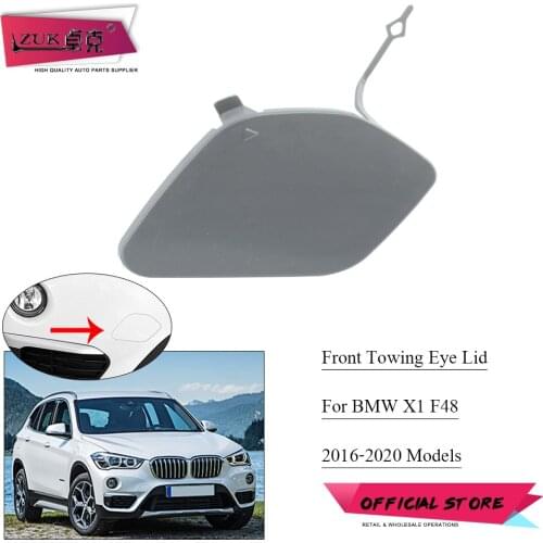 ZUK For BMW X1 F48 F49 2016 2017 2018 2019 Front Bumper Towing Hook Garnish Trim Cover Hauling Cap Lid Flap Case Shell Unpainted