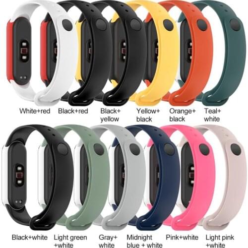 1PC TPU Material Contrasting Multi-Color Silicone Strap Wristband Suitable For Xiaomi Band 5 Original Genuine Sports Wristband