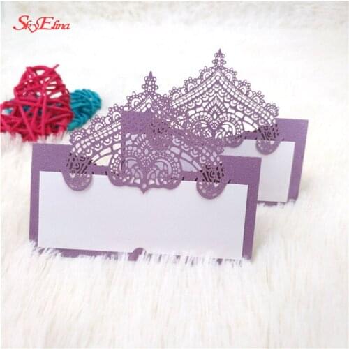 10/50/100pcs Hollow Wedding Table Name Message Invite Card Wedding Party Decoration Favor Table Name Place Cards 5Z