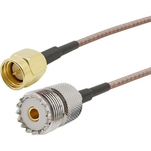 10Pcs RG316 Cable Jumper Pigtail UHF SO239 Female PL259 to SMA Male Plug Crimp Adapter 15cm length