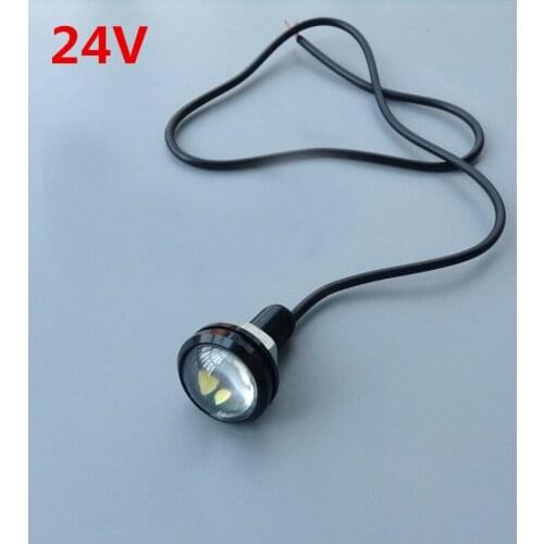 24V Ultra-thin Metal Seat Waterproof LED Eagle Eye Convex Lens White Light for RC Boat Part DIY Parts