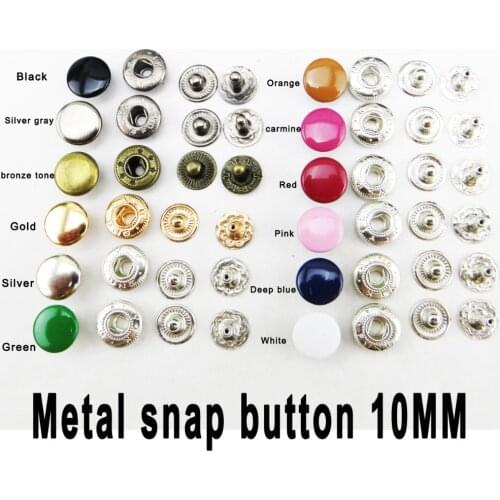 25PCS 10MM Metal Bag Snap Buttons Fits Coat Brand Sewing Clothes Accessory Round Trousers Snaps Button SNB-001