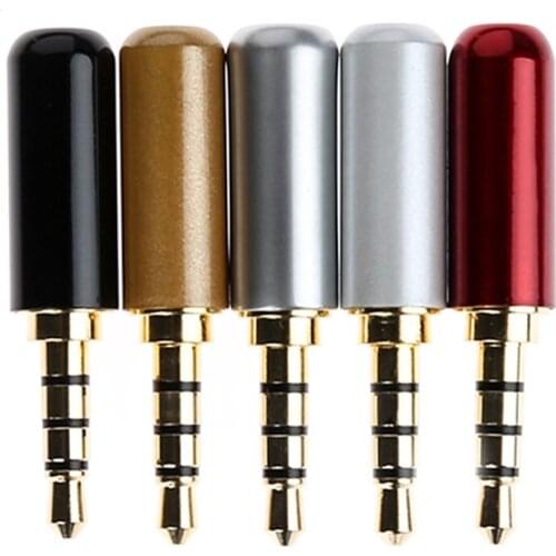 3.5mm Male Jack Plug 4 Pole Head Phone Earphone Stereo Audio Adapter Connector for Cable