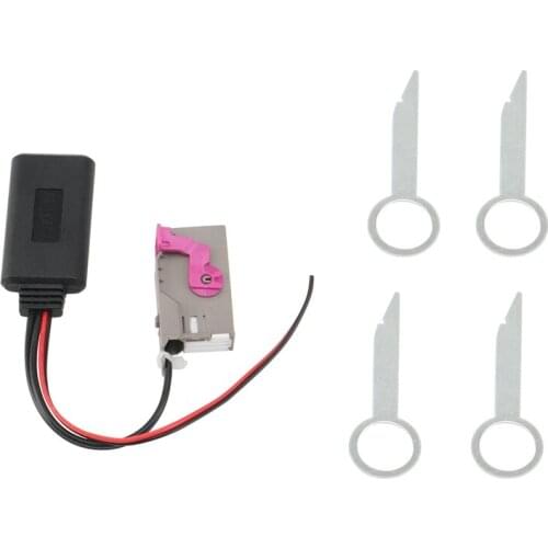 4PCS Car CD Removal Keys and 32 Pin RNSE AMP Connector AUX IN Wireless Bluetooth Module Adapter for A3 A4 A6 A8 TT