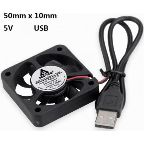 5pcs Gdstime USB Powered DC 5V 50x50x10mm Brushless Computer CPU Heat Sink Cooling Fan Cooler 50mm x 10mm