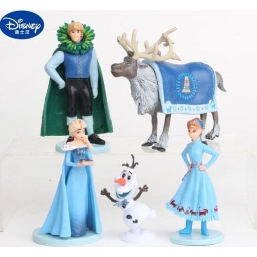 5pcs/set Disney Princess Frozen 2 Figures Elsa Anna Western Animiation PVC Action Figure Toys for Children Christmas Gifts