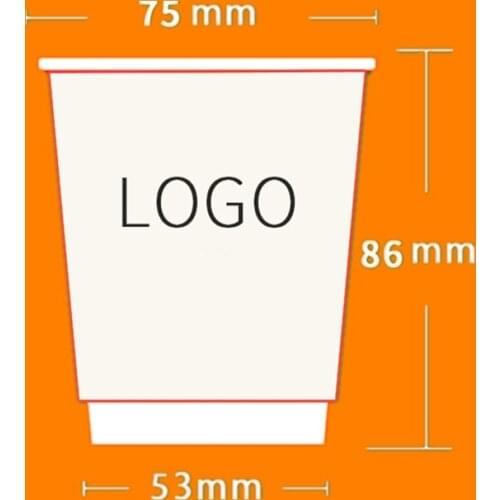 500pcs Custom hollow double-layer paper cup 9oz 250ml thickening thermal insulation disposable coffee cups print logo brand