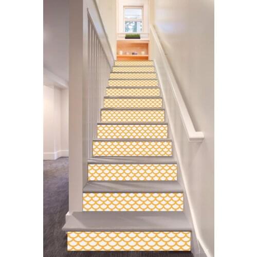 6pcs/set 18cm x 100cm Fish Scales Pattern Style Stair Sticker Wallpaper LTT010