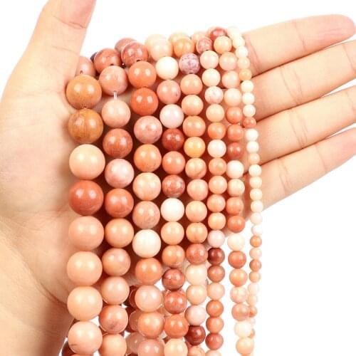 Natural Stone Beads Pink Aventurine Impermeable Stone Round Loose Beads for Jewelry Making Needlework Bracelet DIY 4-12 MM