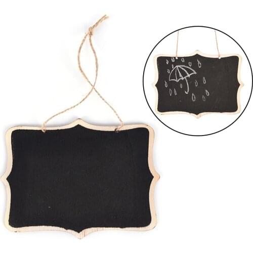 Wooden Wall-mount Black Board With Rope/Wood Blackboard Memo/Message Board 12*16*0.25cm SD&HI