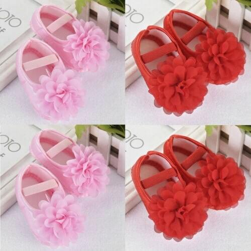 New Infant Baby Girl Floral Soft Sole Crib Shoes Non-slip Sneaker Princess Shoes