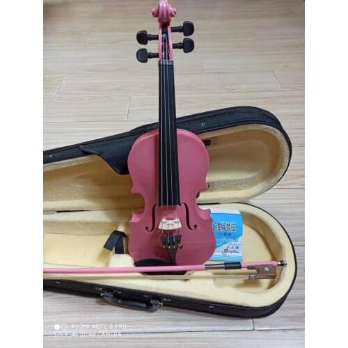 Children Pink violin full wood 1/4 2/4 3/4 4/4