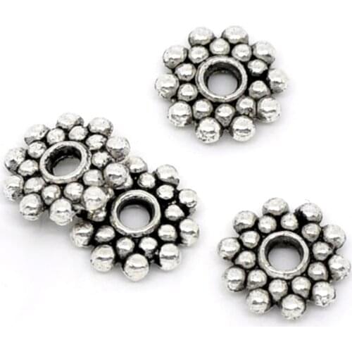 DoreenBeads 100PCs Snowflake Spacers Beads Findings 8mm Dia. (B00817), yiwu