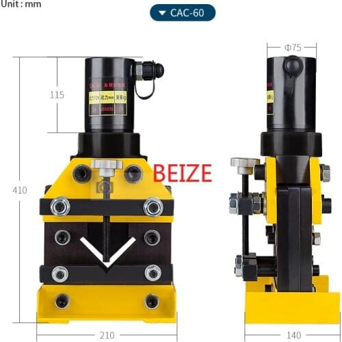 CAC-60 Hydraulic Split Angle Busbar Cutter Tool Hydraulic Angle Steel Cutting Machine Force 20T