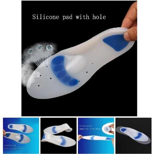 Hot Unisex Medical Silicone Gel Insole Plantar Fasciitis Heel Running Sport Insoles Shock Absorption Pads