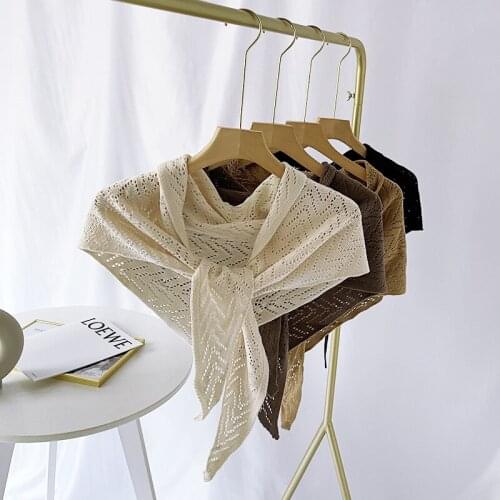 Solid Color Shawl Wrap for Women Fake Collar Knit Shawl Summer False Collar Scarf Neck Shawl Detachable Shirt Collar Decor