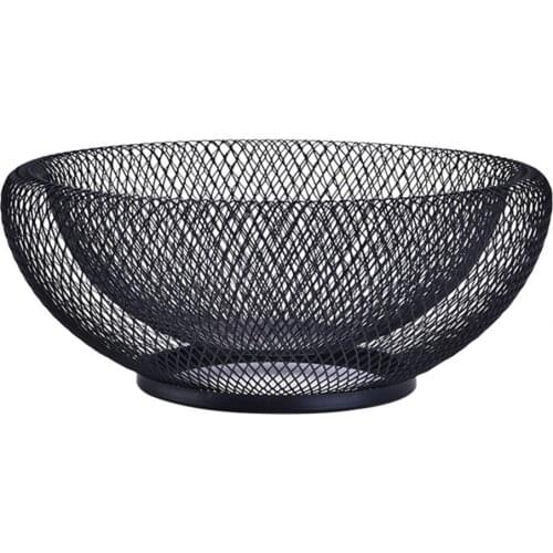 Nordic Style Fruit Basket Sturdy Double-layered Wrought Iron Household Desktop Fruit Basket for Home Storage Supplies