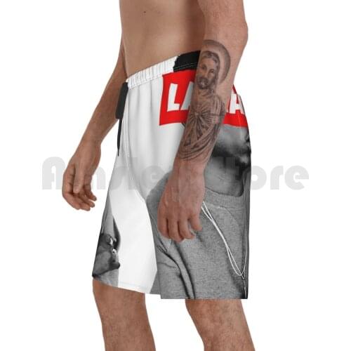 Lamar Beach Shorts Men Beach Pants Swimwear Rapper Hip Hop Music Damn Drake Tde J Cole Kanye West Humble Schoolboy