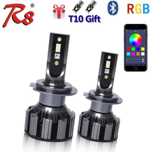 Hot Selling Car Multicolors DIY RGB Auto LED Headlight Kits H1 H7 H4 H8 HB3 HB4 881 H16 APP Bluetooth Remote Control Fog Light