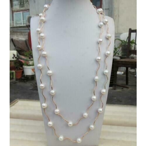 Hot sell long 50'' Classic Natural 8-9mm South Sea White Pearl Necklace