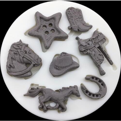 Horse Cowboy Saddle Silicone Sugarcraft Cupcake Baking Mold Fondant Cake Decorating Tools