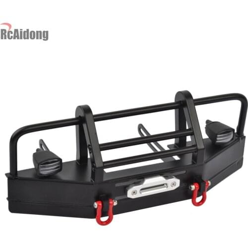 RC Metal Front Bumper with Trailer Buckle for Traxxas TRX-4 TRX4 Axial SCX10 90046 D90 D110 1:10 RC Rock Crawler