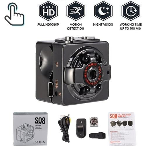 SQ8 Mini Camera 1080P Micro Outdoor Camera Sport Video HD Camera Night Vision Wireless Body DVR DV Tiny Motion Sensor Minicamera